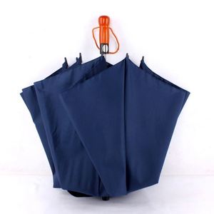 Parapluie de golf solide multicolore imperméable à ouverture automatique 130 cm, double pliage, en polyester, avec sac de transport, résistant aux UV, poignée en bois, cadeaux d'affaires - Product Image 3