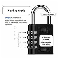Cadenas à combinaison carré BBDHOME 4 chiffres, sécurité renforcée, en alliage de zinc, personnalisable, anse de 6,2 mm, 111 g, prix fabricant