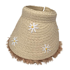 Chapeau de paille tissé à la main brodé sur mesure HKZB pour femmes, chapeau de soleil à large bord d'été, chapeau de plage, protection UV pour les vacances - Product Image 5