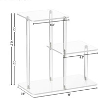 Étagère de rangement de bureau transparente à 3 niveaux en acrylique détachable, style moderne et minimaliste, pour salon/chambre, organisateur de bureau, table d'appoint/à thé