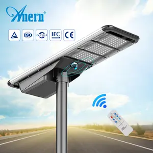 Anern street light ip65 waterproof all in one led solar street light with outdoor cctv camera