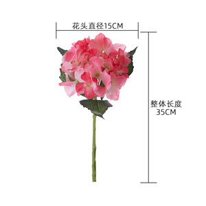 Hydrangea artificielle CallaFloral, branche unique, rouge poudré, décoration de mariage, décoration de la maison - Product Image 4