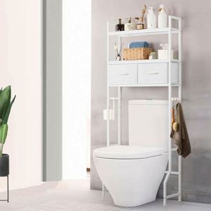 Space-Saving Bathroom Storage Bathroom Furniture Rack Modern Bathroom Storage Space-Saving Bathroom Storage <b>Solid</b> <b>Wood</b> - Product Image 1