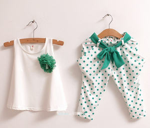 Ensemble de vêtements coréens pour enfants Google avec fleurs artificielles - Product Image 4