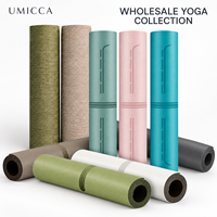 Tapis de yoga en gros en PU, liège, chanvre, caoutchouc naturel, options de surface antidérapante pour marques, distributeurs, OEM, ODM