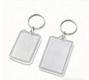 X48 Cheap Custom Clear Digital Printed Logo Picture Frame Plastic <b>Key</b> Chain Blank Transparent Insert Acrylic Photo Keychain - Product Image 3