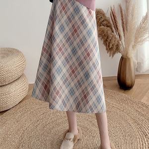 Nouvelle arrivée, jupe en laine à carreaux de haute qualité pour l'automne et l'hiver, jupe trapèze pour femme de bureau - Product Image 3