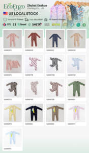 Kleding van bamboe voor baby's en kinderen, op maat gemaakt door de fabrikant, met print, rompertjes, slaappakken en YKK-babyrompers. - Product Image 2