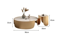 Ensemble table basse de luxe moderne Table à thé nordique Mobilier de salon doré Table basse