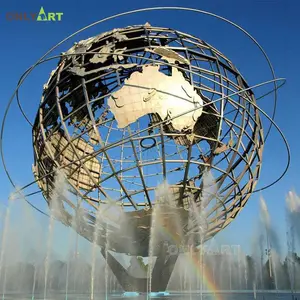 金属地图球定制地球仪雕塑与世界地图球
