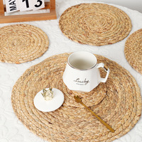 Sous-verres ronds en rotin tressé faits à la main, style européen vintage, isolants thermiques, pour la maison