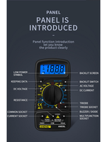 AN830L multimètre numérique voltmètre ampèremètre AC/DC OHM Tranistor NCV testeur LCD courant analogique multimètre capacité