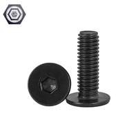 Vis d'assemblage à tête plate à six pans creux en acier au carbone ultra-mince Joint de vis à boulon Allen en oxyde noir pour connecter Biaungdo Black