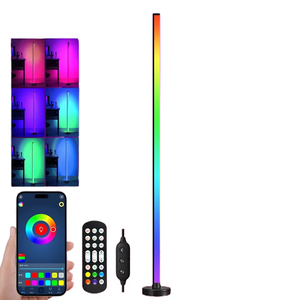 Nhà thông minh <span class=keywords><strong>LED</strong></span> Đèn sàn với rgbic Rom âm nhạc đồng bộ trang trí ABS cơ thể ứng dụng điều khiển thiết kế hiện đại 150cm ứng dụng điều khiển và từ xa - Product Image 6