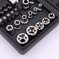Jeu de 34 embouts Torx et cannelés en acier au chrome-vanadium, douilles à pression, embouts étoile, outil pour percer des trous