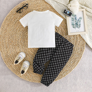 Ensemble de vêtements décontractés pour garçons de 6 <span class=keywords><strong>mois</strong></span> à 2 ans, t-shirt à manches courtes et <span class=keywords><strong>pantalon</strong></span>, vêtements à la mode pour bambins - Product Image 2