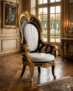 Sillón Individual de Diseño Premium con Acentos Reales y Estructura de Madera Sólida Resistente para Decoración Moderna del Hogar - Product Image 3