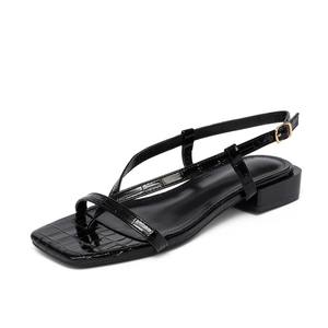 Sandales élégantes à <span class=keywords><strong>talon</strong></span> carré épais et bout ouvert pour femme, nouvelle collection été 2026, tendance mode, OEM ODM - Product Image 3