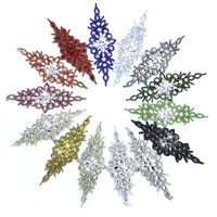 Aplique de Cristal para Vestido de Novia S608, Aplique de Pedrería, Parche de Flores con Diamantes