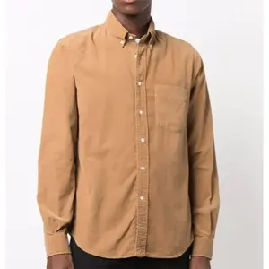 Top Sale Custom 100% Cotton Men Long Sleeved New Casual Khaki Shirts Embroidered Anti Technics T shirt