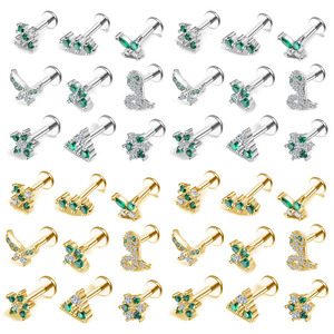 Moda brillante circón impermeable Acero inoxidable <span class=keywords><strong>labio</strong></span> <span class=keywords><strong>Piercing</strong></span> venta al por mayor hipoalergénico chapado en <span class=keywords><strong>oro</strong></span> <span class=keywords><strong>labio</strong></span> <span class=keywords><strong>Piercing</strong></span> <span class=keywords><strong>para</strong></span> mujeres - Product Image 1