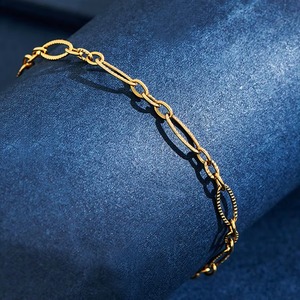 Bracelet en acier inoxydable gaufré de 3,5 mm de large pour femme, chaîne de cheville délicate avec chaîne d'extension réglable - Product Image 4