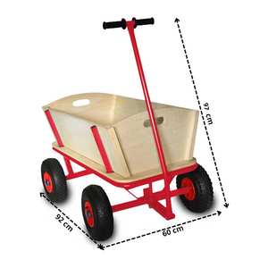 Gerobak kayu anak-anak semua medan dengan pagar merah Ramah Anak keranjang tangan tarik & troli - Product Image 2
