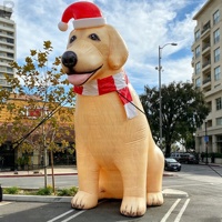 Modèle gonflable géant de chien Golden Retriever de 6 m avec logo personnalisé, éclairage LED, mascotte publicitaire pour fêtes/rues
