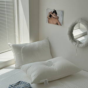Oreiller en duvet et plumes, oreiller de luxe en duvet et plumes d'oie pour hôtel, avec enveloppe en coton, oreiller doux et offrant un bon soutien pour le cou - Product Image 3