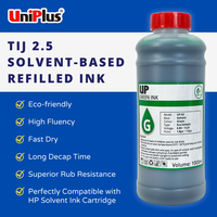 Tinta Hijau berbasis pelarut fluensi tinggi 1000Ml untuk kartrid Inkjet Tij2.5