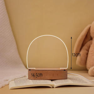 Veilleuse à base carrée en bois, cadeau personnalisé avec le nom du bébé, <span class=keywords><strong>lampe</strong></span> <span class=keywords><strong>de</strong></span> <span class=keywords><strong>chevet</strong></span> pour enfants, cadeau <span class=keywords><strong>de</strong></span> naissance et <span class=keywords><strong>de</strong></span> baptême pour garçon et fille, LED à intensité variable - Product Image 5