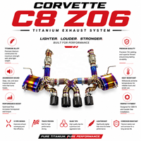 Système d'échappement ING New Style Plug and Play Titanium Catback pour Corvette C8 Z06 2019-2023 avec soupape et tuyau droit