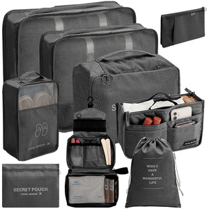 Ensemble de 9 sacs de rangement en <span class=keywords><strong>tissu</strong></span> légers pour maquillage et articles de toilette, idéal pour les voyages, la salle de bain et la garde-robe - Product Image 2