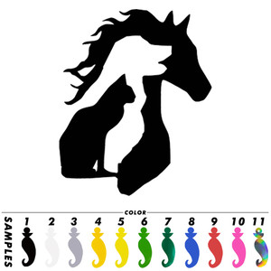 アニマルホースキャットドッグシルエットステッカーカーバンパーウィンドウドアビニールデカールギフトダイカットデカールラップトップウィンドウガラスビニールステッカー - Product Image 6