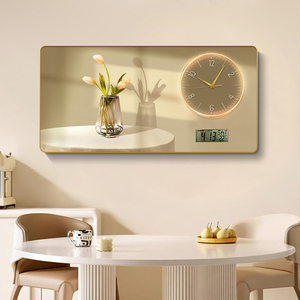 Peinture murale moderne en cristal et porcelaine avec horloge pour la décoration de <span class=keywords><strong>restaurant</strong></span>, horloge murale de luxe encadrée en PVC - Product Image 2
