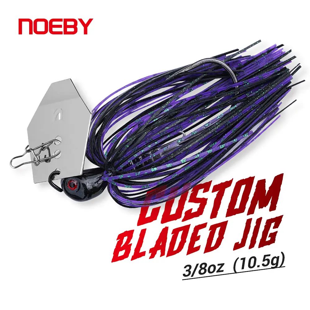 Noeby Chatterbait Lure 10.5g Bladed Lead Jig Head Buzz Bait Fish Silicone Skirting Bass Jigs Chatter Bait