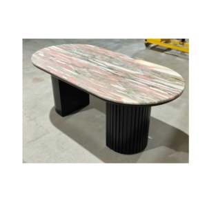Plateau de table rond en marbre Rosa Pink Veins de Norvège, stratifié, pour table à manger, comptoirs de cuisine - Product Image 3
