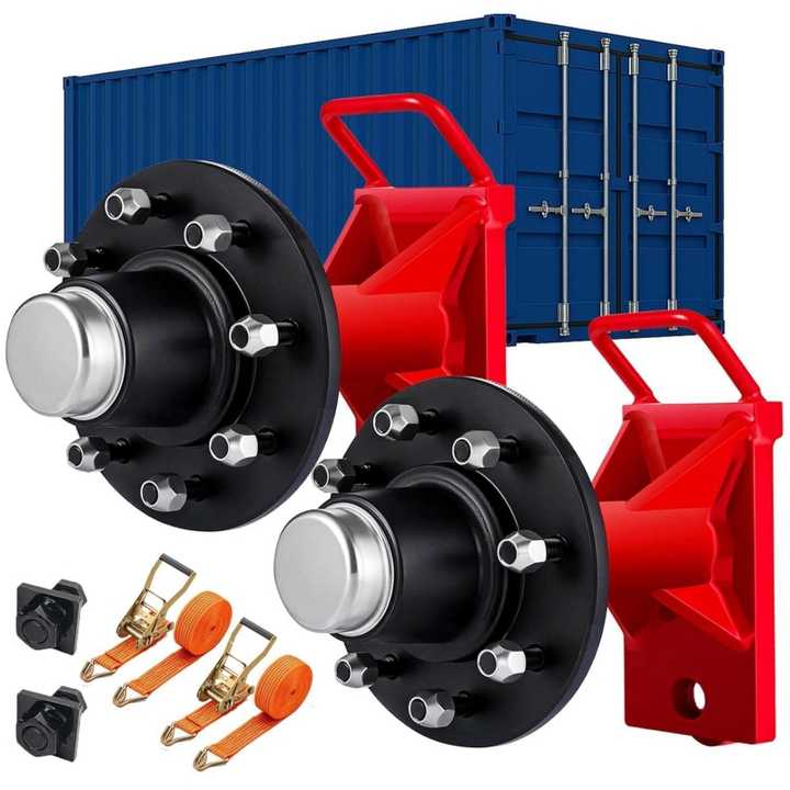2-Pack Shipping Container Wheels 8-Lug Wheels Kit Heavy Duty Shipping ...