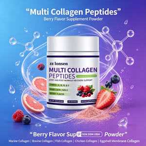 Poudre de peptides de collagène hydrolysé en vrac, marque privée, saveur baies, types I-V, multi-sources pour la peau, les cheveux et les ongles, soin quotidien - Product Image 6