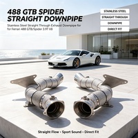 Tuyau d'échappement droit en acier inoxydable 304 avec bande thermique pour Ferrari 488 GTB Spider 3.9T V8 – Améliore le flux d'échappement et augmente la puissance