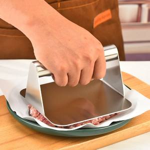 Prensa de hamburguesa de bistec de carne de forma personalizada Prensa de hamburguesa de <span class=keywords><strong>plancha</strong></span> fundida rectangular Prensa de hamburguesa de acero inoxidable <span class=keywords><strong>Smash</strong></span> Bacon - Product Image 2