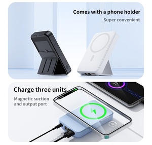 Banco de Energía Inalámbrico Magnético de 10000 mAh, Cargador Inalámbrico con Pantalla LED Digital y Soporte Integrado para iPhone y Android, Ideal para Viajes - Product Image 3