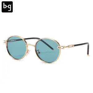 Streetwear yuvarlak renkli Metal gözlük yüksek kaliteli tasarımcı Ozzie güneş gözlüğü küçük çerçeve