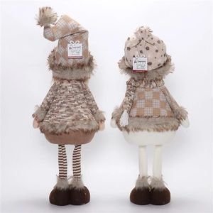 Ensemble adorable de 2 poupées en peluche lumineuses de Noël, Père Noël et Bonhomme de neige debout avec une lueur chaude, pour cadeau de Noël - Product Image 6