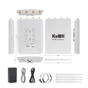 Kuwfi truy cập ngoài trời điểm 300m max bảo hiểm 2.5g WAN 3000Mbps năng lượng mặt trời không dây AP cho Wifi Hotspot bán hàng và thanh toán - Product Image 6