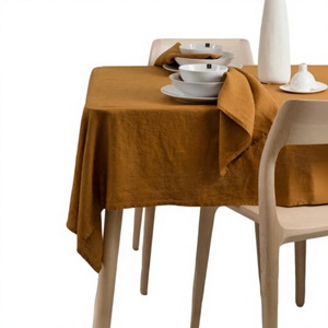Belle nappe en lin couleur moutarde légère et attrayante pour améliorer votre décor de table à manger - Product Image 1