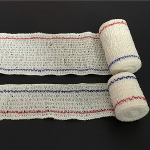 <b>Elastic</b> <b>Bandage</b> 7.5cm X 4.5m Red Blue Trim Non Sterile Wound Dressing First Aid Training <b>Bandage</b> - Product Image 1