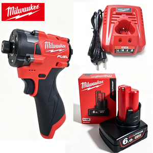 Destornillador Eléctrico <span class=keywords><strong>Milwaukee</strong></span> M12 FUEL <span class=keywords><strong>de</strong></span> 12V, <span class=keywords><strong>Atornillador</strong></span> Eléctrico sin Escobillas <span class=keywords><strong>de</strong></span> 1/4, Herramienta Eléctrica con Batería y Cargador, Juego <span class=keywords><strong>de</strong></span> Destornilladores <span class=keywords><strong>de</strong></span> Impacto - Product Image 1