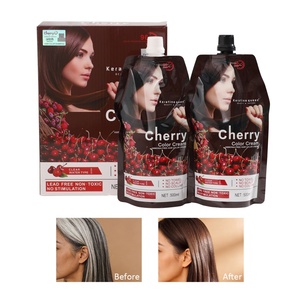 Crème colorante pour cheveux au ginseng de qualité supérieure, teinture permanente naturelle à base de plantes, coloration rapide des cheveux, 400 ml, brun, KERATINE QUEEN, tous types de cheveux - Product Image 1