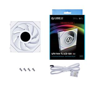 Ventilateur PC <span class=keywords><strong>Lian</strong></span> <span class=keywords><strong>Li</strong></span> UNI FAN TL120 LCD <span class=keywords><strong>120</strong></span> mm à roulement fluide, 30 dBA, silencieux, éclairage RGB, avec écran LCD pour boîtier d'ordinateur - Product Image 3